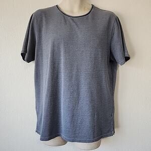 Robert Barakett Mens Lg Grand Forks Tee Tshirt Blue Crew Neck Classic Miminalist